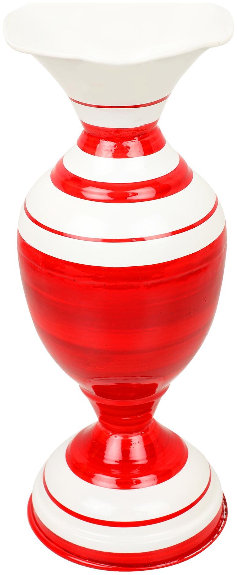 

BS AMOR Home Decor vase Living Room Decorative Showpiece Metal Red White vase 8 inch