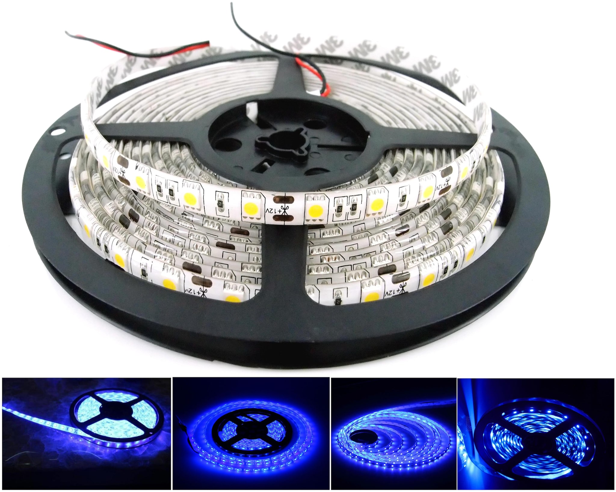 

BTK Trade 5m 15ft Strip Light Waterproof Dustproof Led Bulb Strip Light With Adapter Blue Color