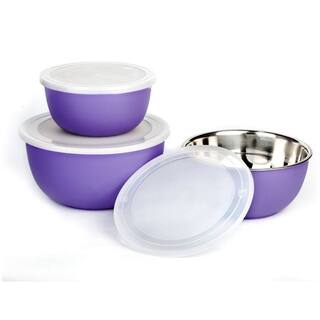 Buffy Matte Finish Microwave Safe Serving Bowls With Lid Set Of 3 Purple Buffy Matte Finish Microwave Safe Serving Bowls With Lid Set Of 3 Purple