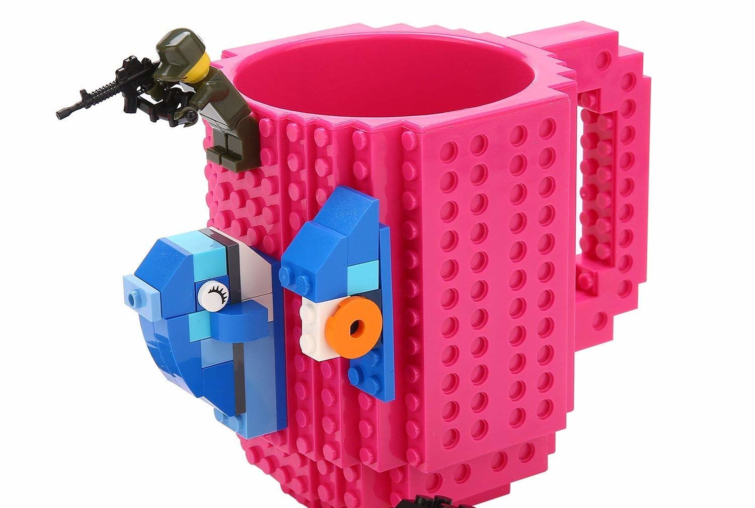 

Build on Brick Mug Block Puzzle Mug Lego Mug Coffee Mugs Return Gifts for Birthday Party Birthday Gift for Kids Children Brother Sister Quirky Gifts 420ML Pink (Set of 2 - 1 Mug 1 Block Packet)