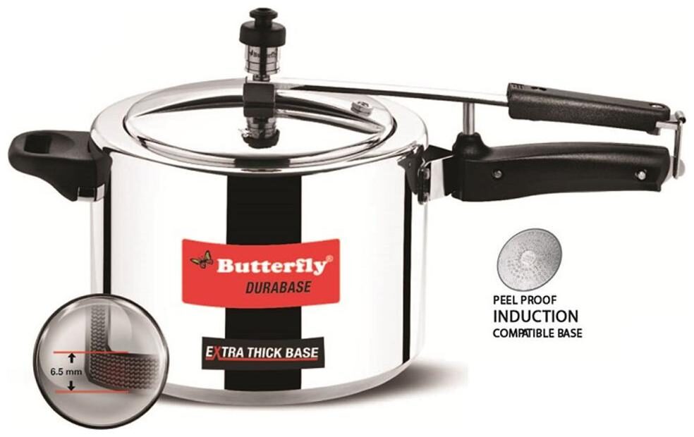 

Butterfly Durabase Plus Induction Base With Inner Lid Pressure Cooker 3 Litres Aluminium