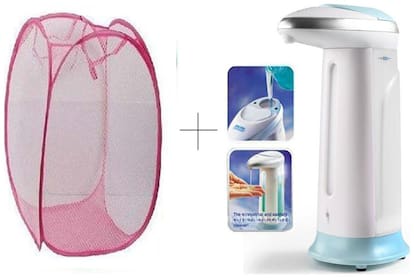 Shopper52 Plastic Assorted Laundry Basket ( Set of 1 )