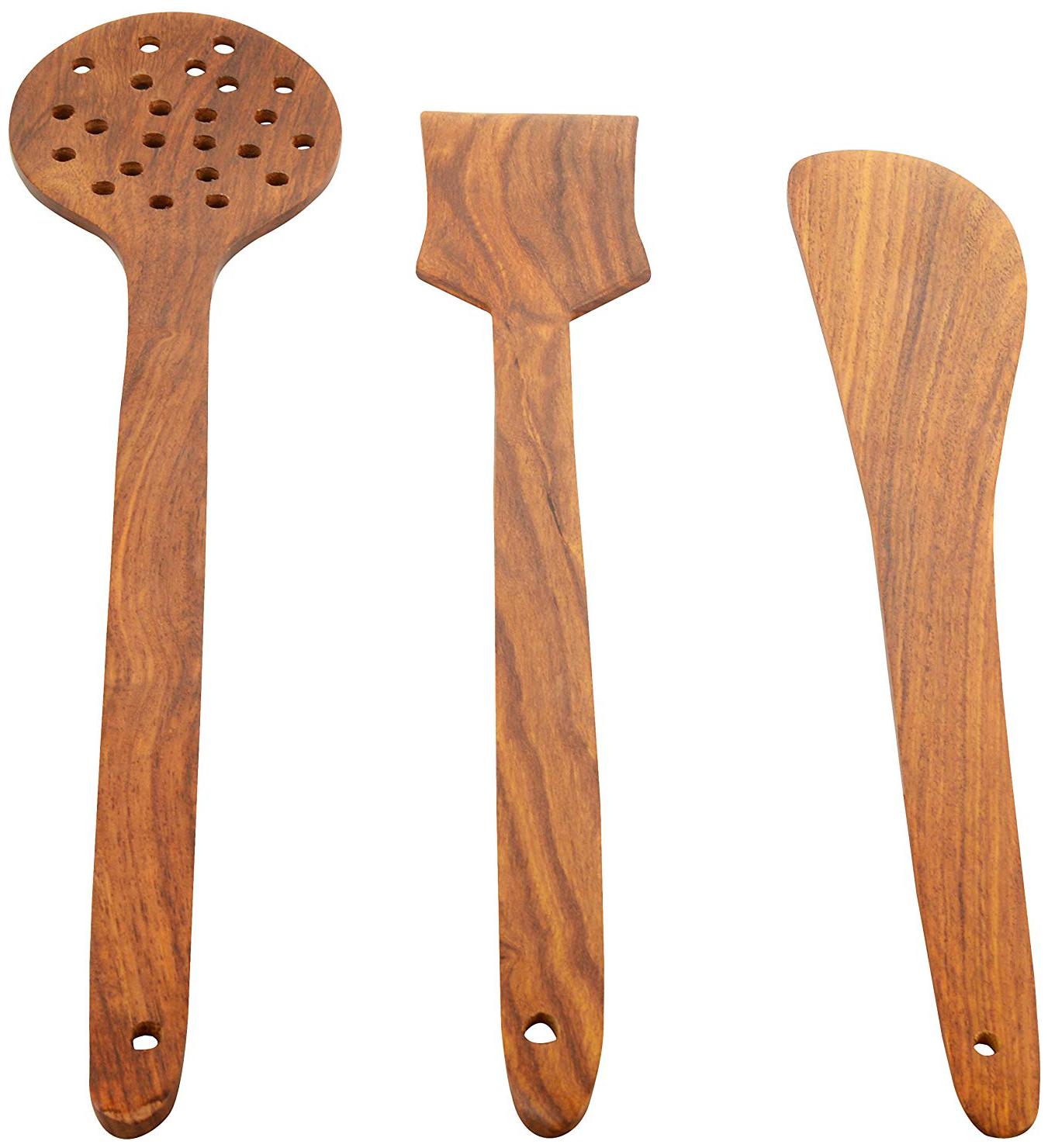 

BuyCrafts handmade Wooden Handmade Spatula Ladle Spoon Set of 3