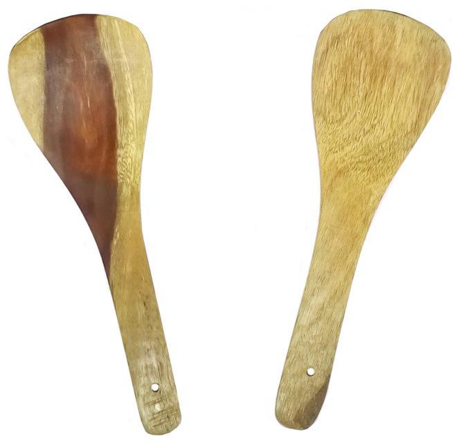 

BuyCrafts Handmade Wooden Kitchen Cooking and Serving Spoons Natural Brown (Style 3) Set of 2