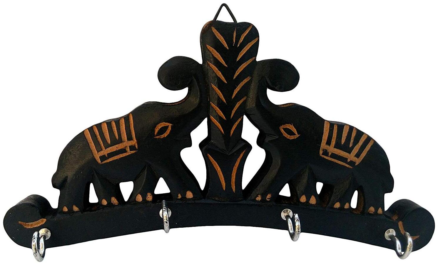 

BuyCrafts Handmade Wooden Key Hanger for Wall Wheel 6 inch D cor - Key Holder Wall Mount - Decorative Items for Home