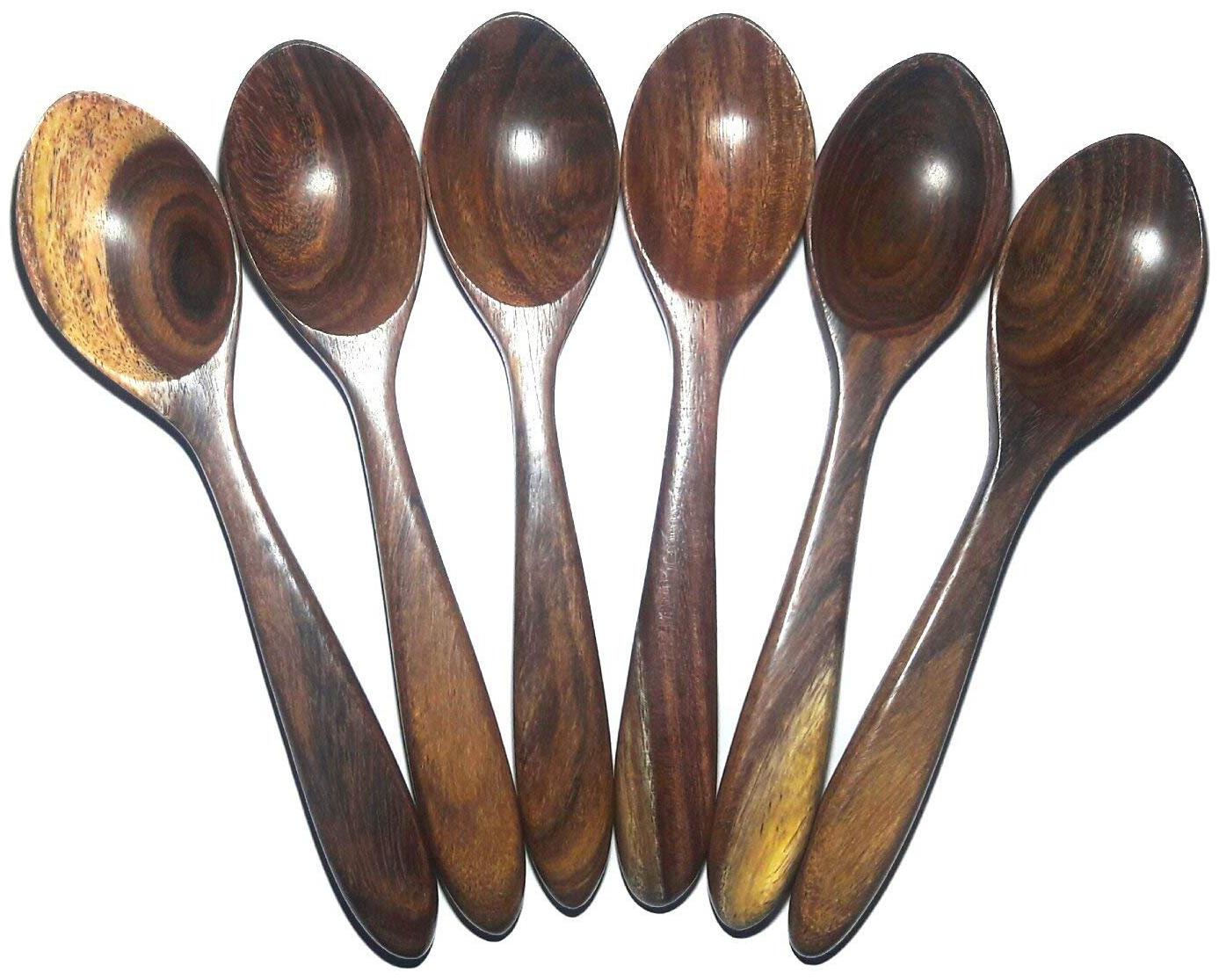 

BuyCrafts Wooden Handcrafted Small Tea Spoons-Set of 6