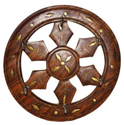 

BuyCrafts Wooden Key Holder wheel Key Rosewood
