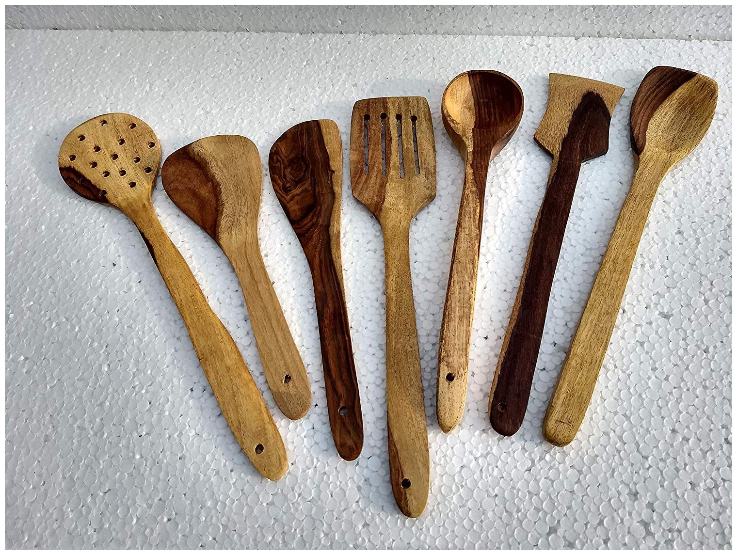 

BuyCrafts Wooden Kitchen Essentials Spoon Set with Masher