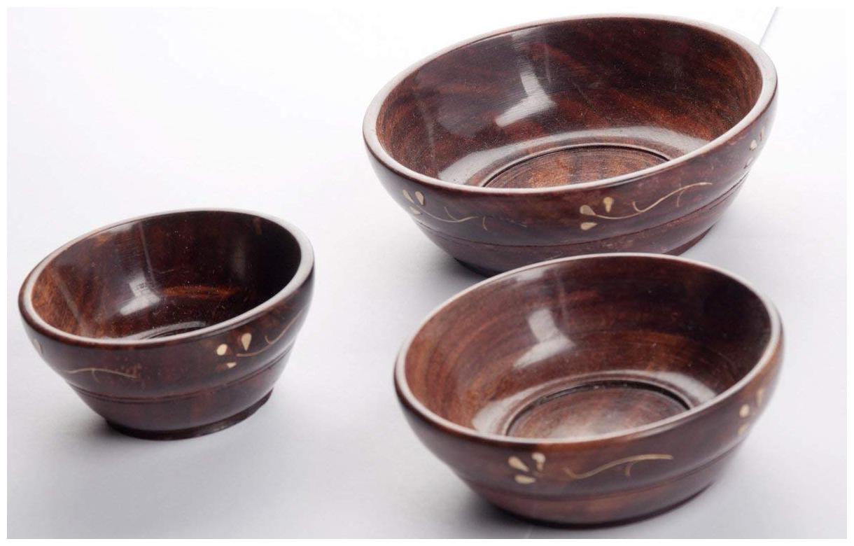

BuyCrafts Wooden Serving Bowl - Set of 3 (Brown)