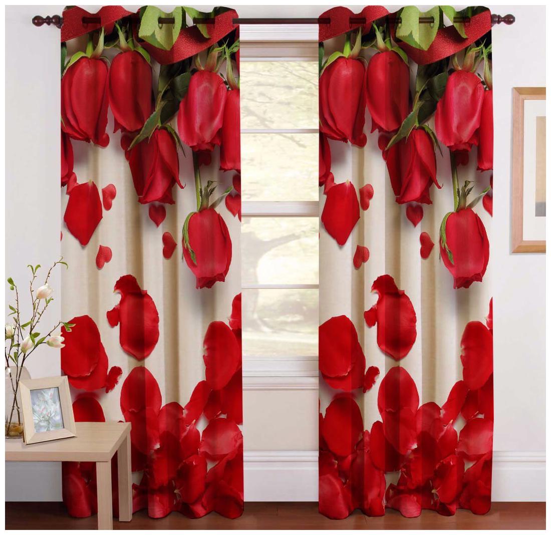

Byloom Polyester Printed Premium Long Crush Curtain Size(9x4 ft)