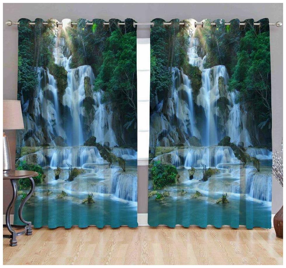 

Byloom Polyester Printed Premium Long Crush Curtain Size(7x4 ft)