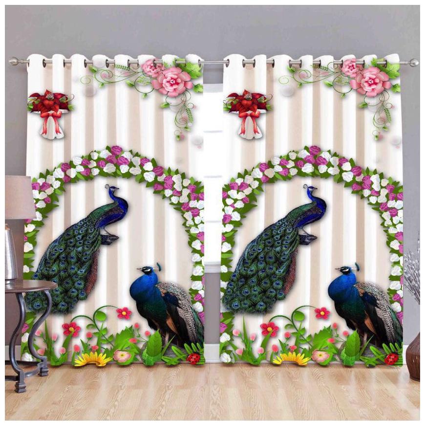 

Byloom Polyester Printed Premium Long Crush Curtain Size(5x4 ft)