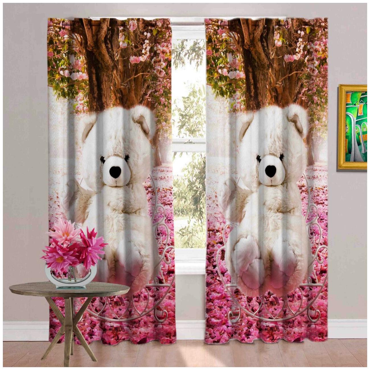 

Byloom Polyester Printed Premium Long Crush Curtain Size(5x4 ft)