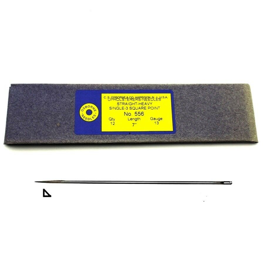 

C S Osborne Straight 3-Square Point Needle 556 Heavy Size 7 13 Gauge 12 Pk