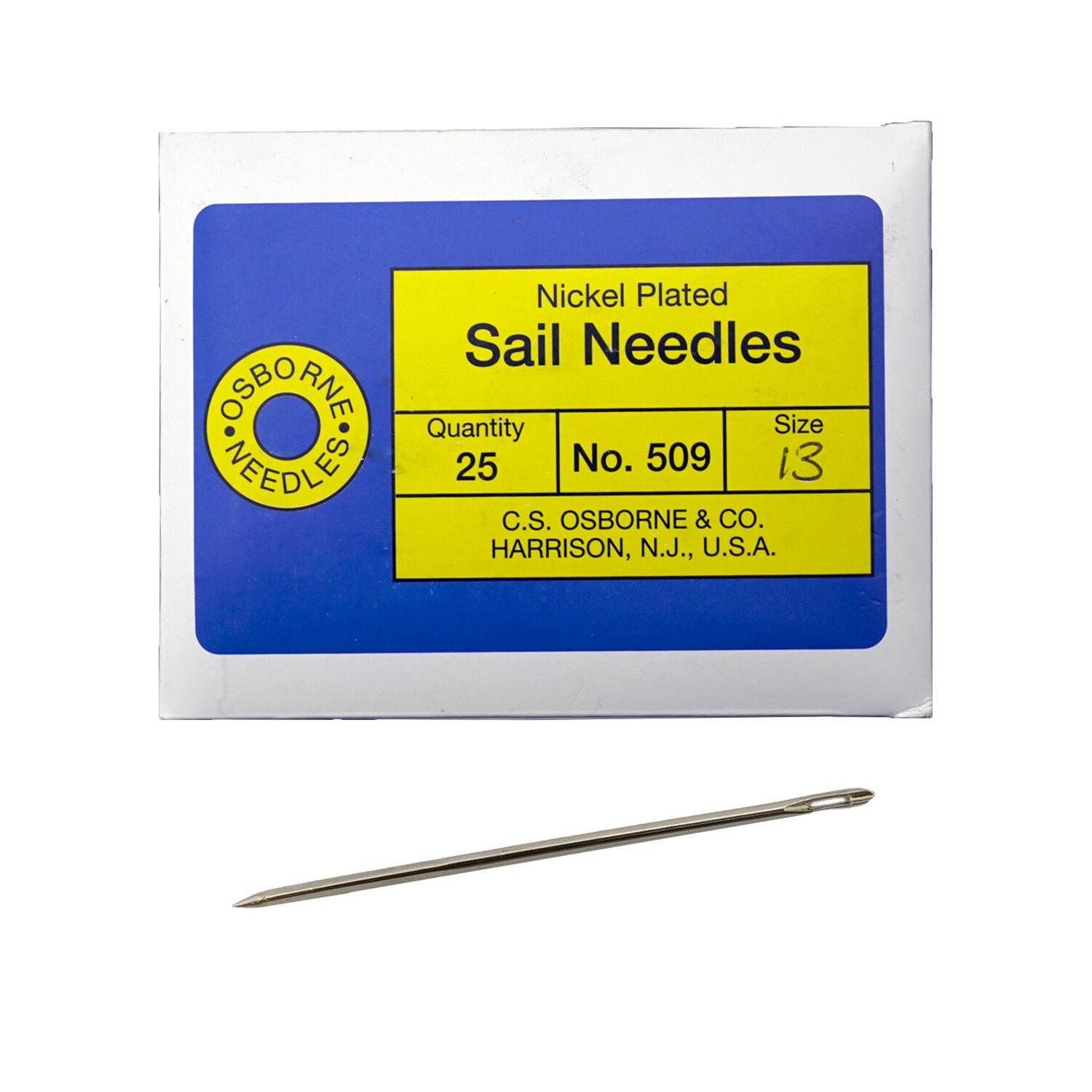 

C S Osborne Pack Of 25 Triangular Point Sail Needles 509 Size 13 Gauge