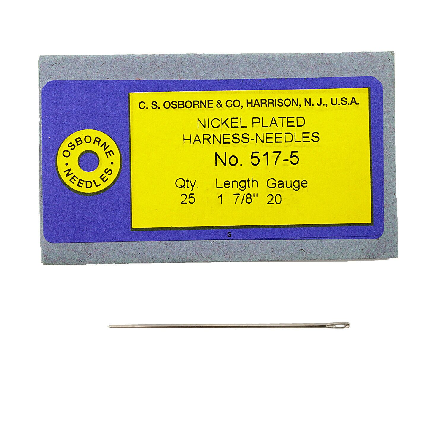 

C S Osborne Pack Of 25 Harness Needles 517 (517-5) Size 5 Made In USA
