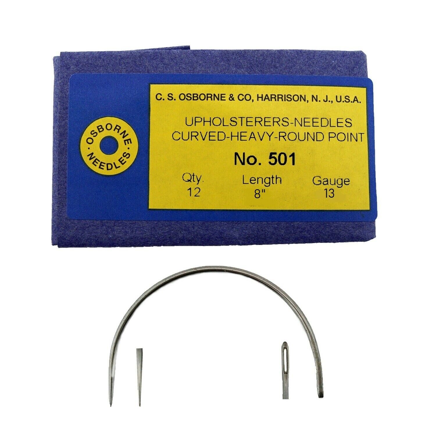 

C S Osborne Pack Of 12 Curved Needles Heavy 501-8 (Size 8 )