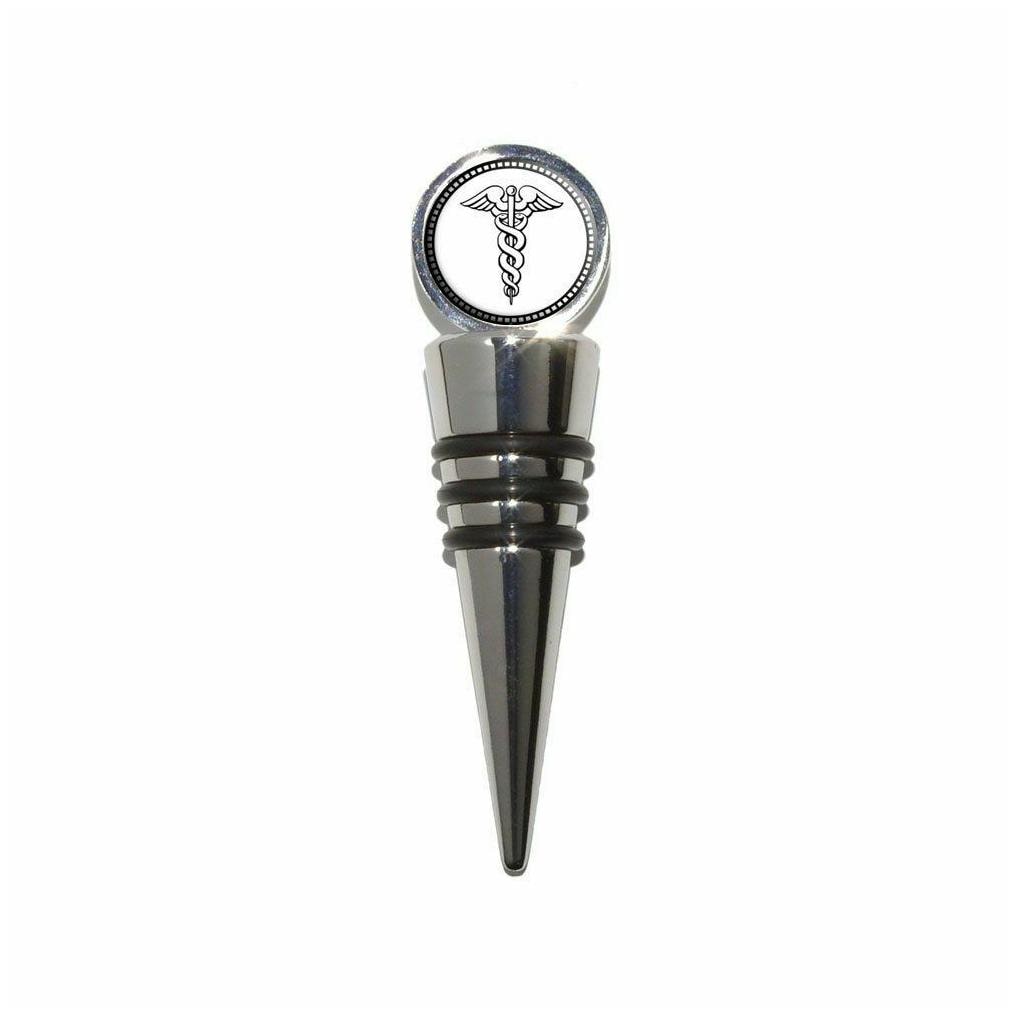 

Caduceus Medicine Doctor Wine Bottle Stopper Cork