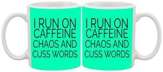 Caffeine Chaos And Cuss Ceramic Coffee Mug by AshvahTM-MUG1209