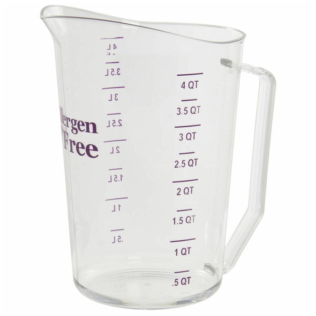 

Cambro Camwear 4 qt Clear Polycarbonate Allergen Awareness Measuring Cup