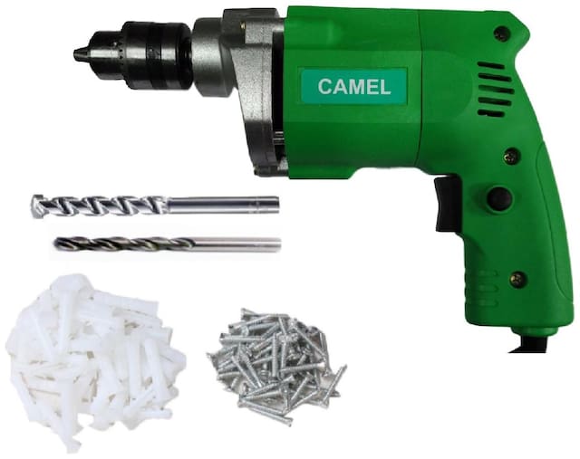 CAMEL  10mm 350w Electric Drill Machine with 2Pcs Wall Metal Drill Bit & Screw Fastners