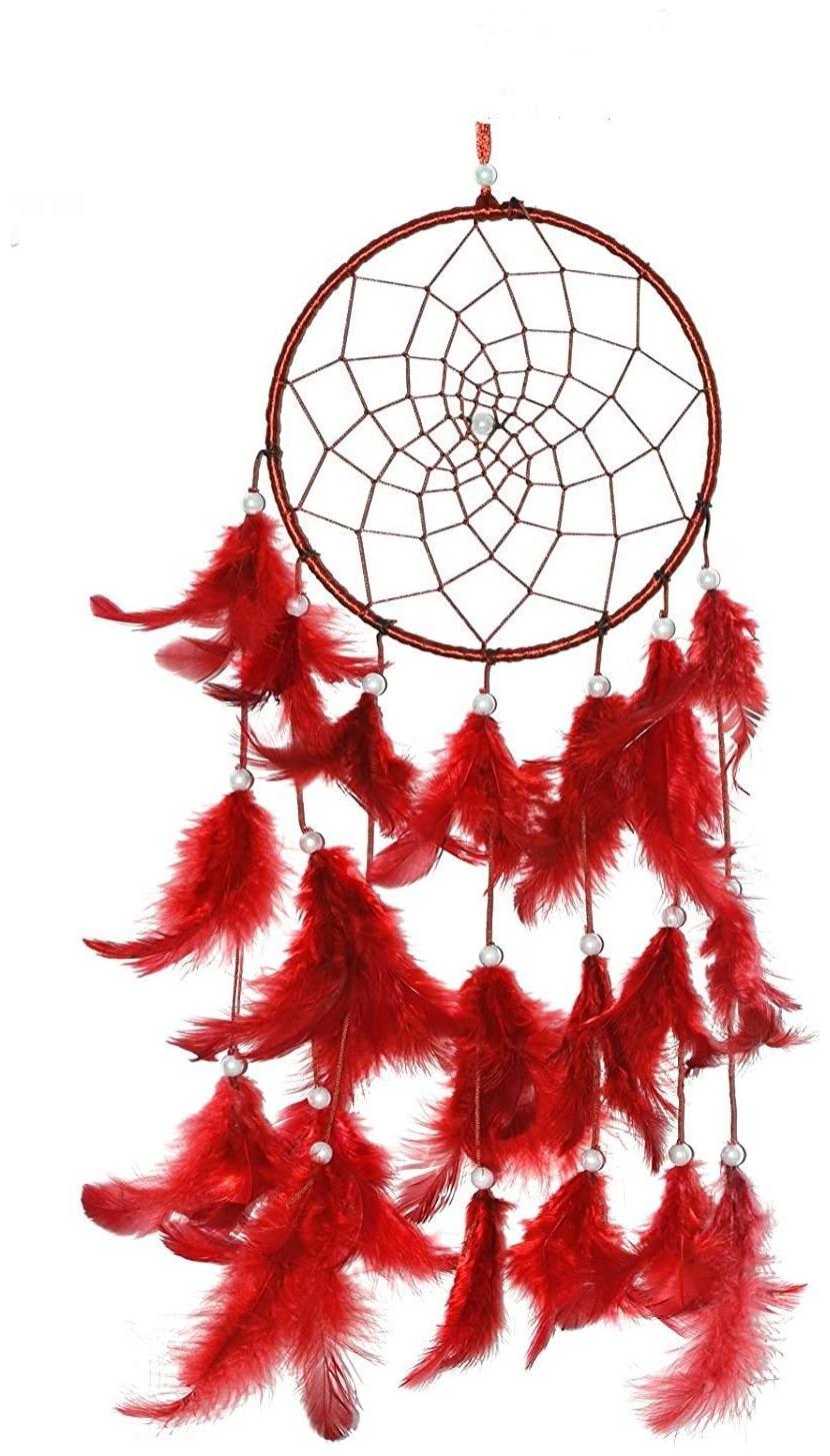 

Canwin Dream Catcher Wall Hanging Pure Red Colour Handmade (Pack of 1)