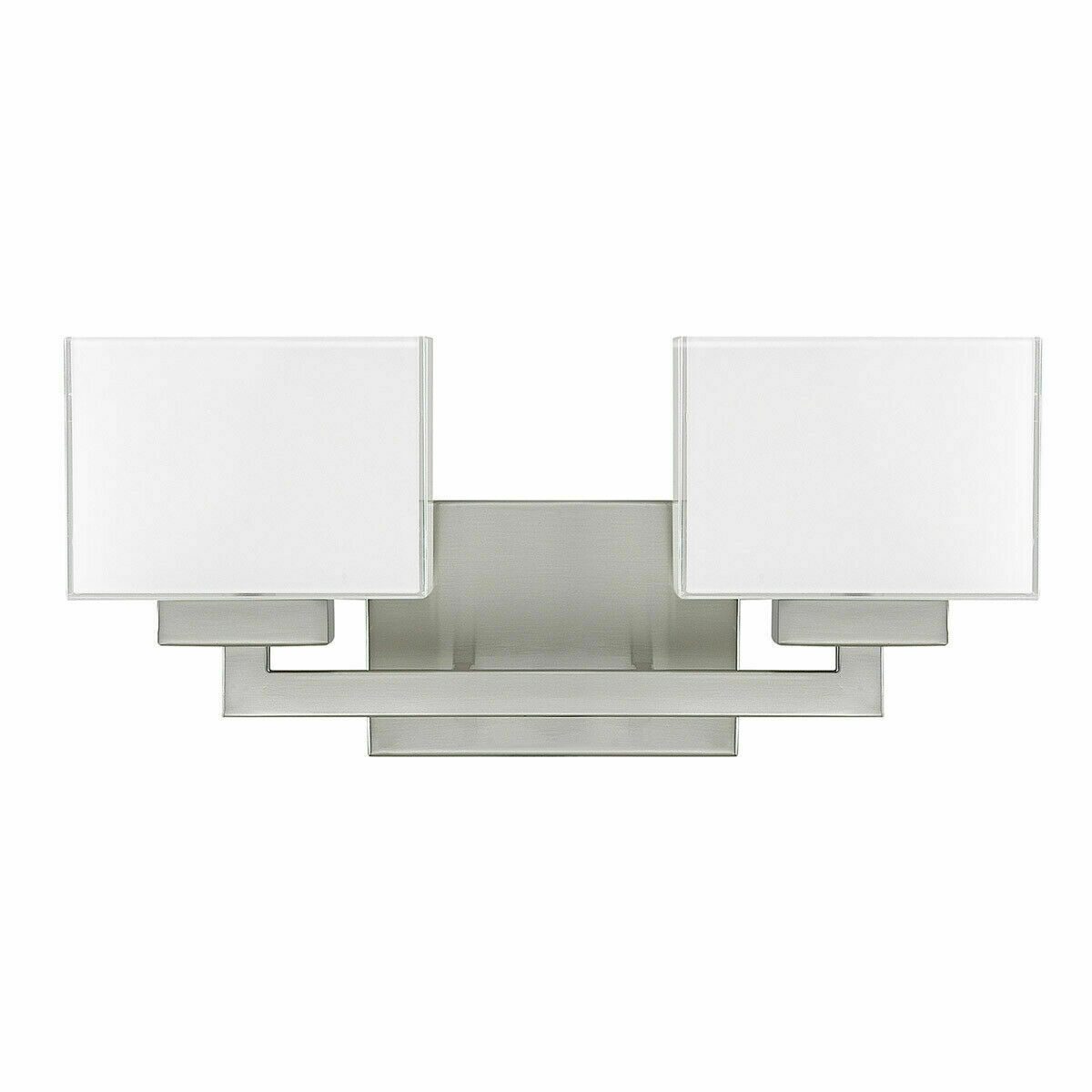 

Capital Donny Osmond Home Tahoe 2 Light Brushed Nickel w Milk Glass Bath Vanity