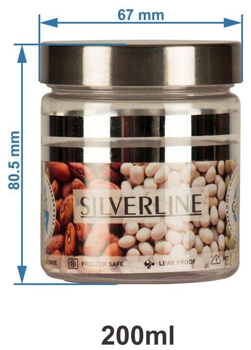 

CAPNICKS 200 ml Silver Plastic Container Set - Set of 6