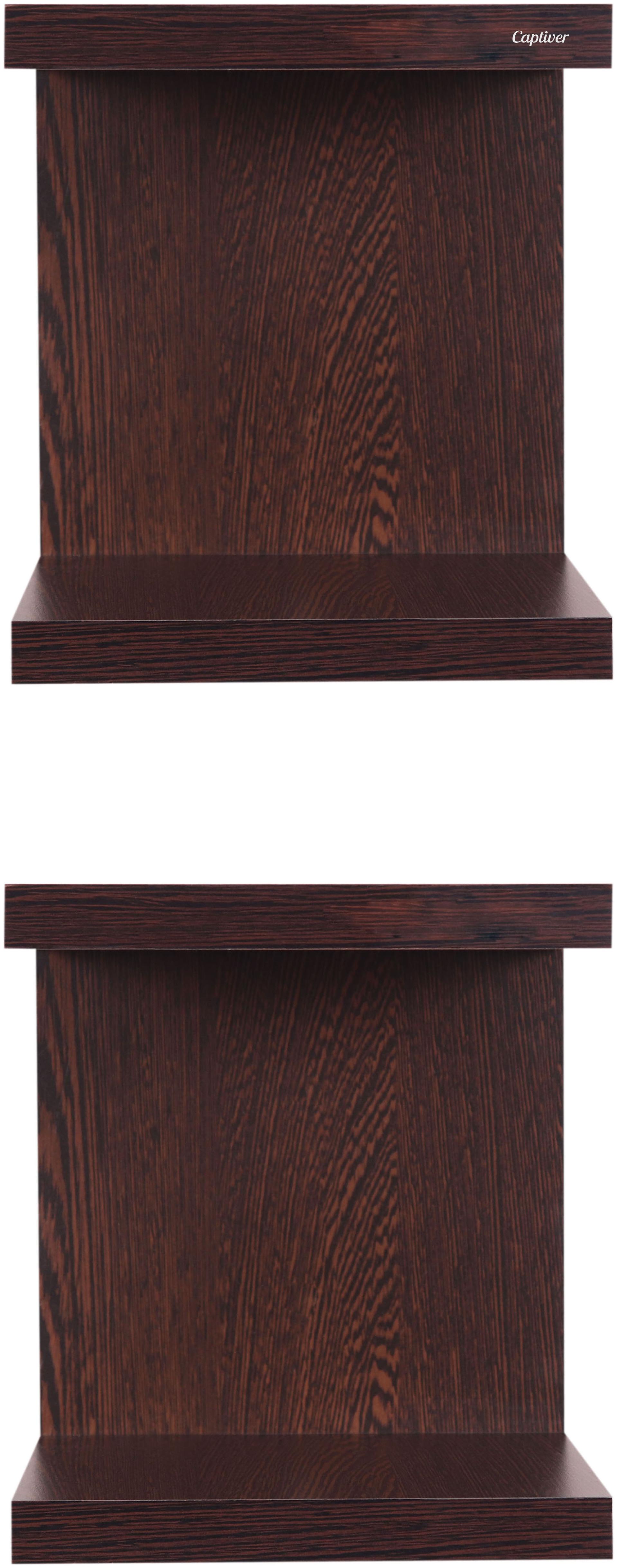 

Captiver Particle board Wall mount ( Brown Number of Shelves- 2 )