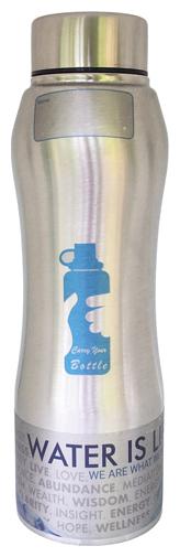 

Carry Your Bottle Stainless Steel Silver Water Bottle ( 750 ml Set of 1 )