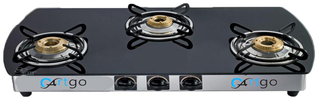 

Cartgo 3 Burner Automatic Hobs Black Gas Stove