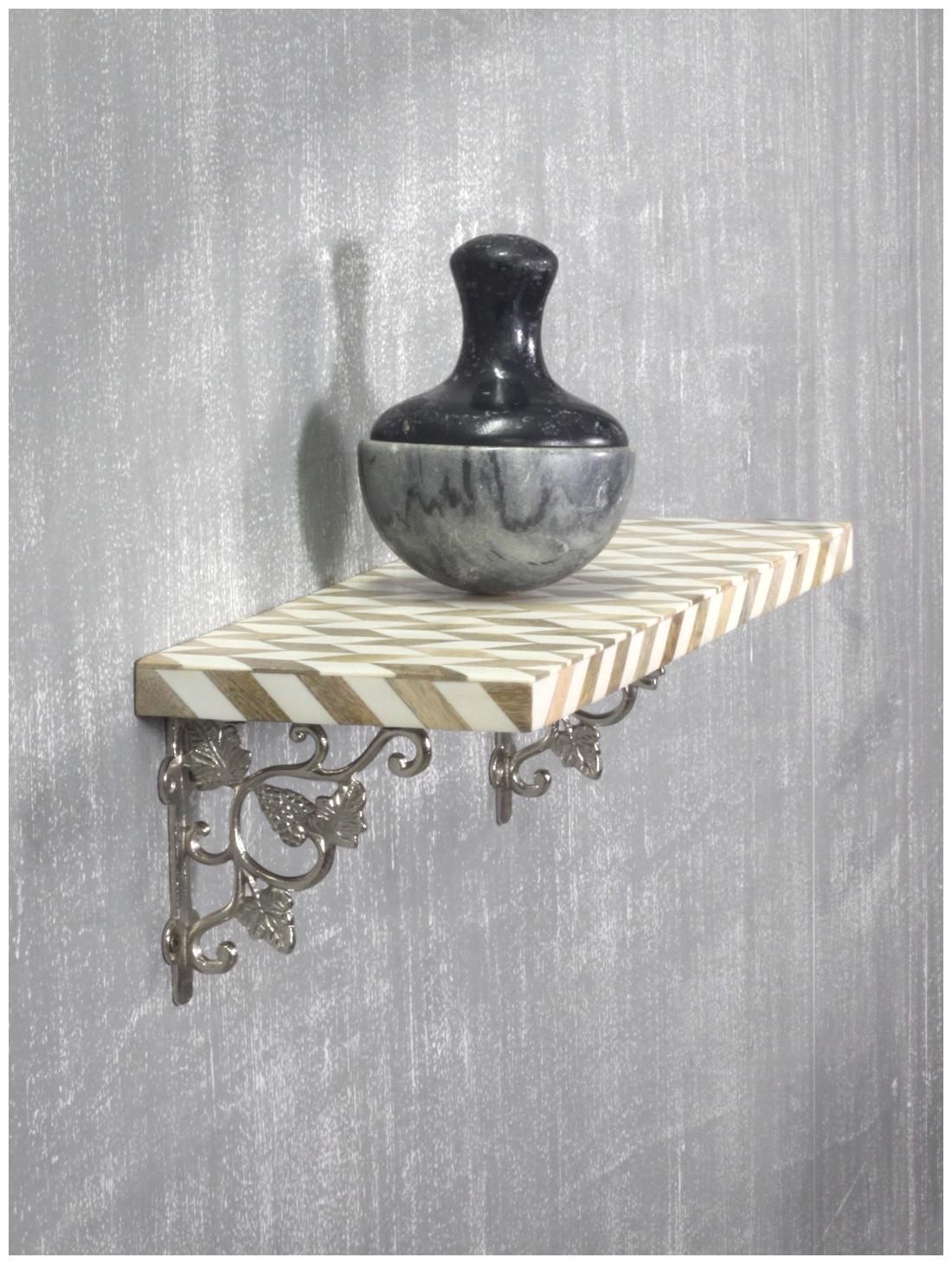 

Casa Decor Argyle Pattern Decorative Wall Hanging Bracket Shelf Shelves for Living Room Bed Room Decoration