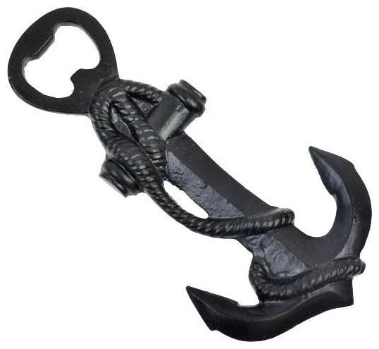 

Casa Decor Anchor Nautical Themed Rope Antique Bottle Opener Classic Vintage Finish Wine and Beer Accessories Rustic Bar Decor Opener Black