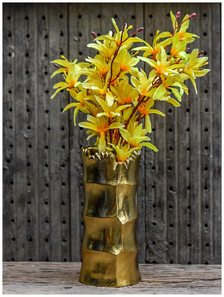 

Casa Decor Golden Pewter Flower Vase for Centerpiece Flower Holder Unique Gift Modern Home Decor