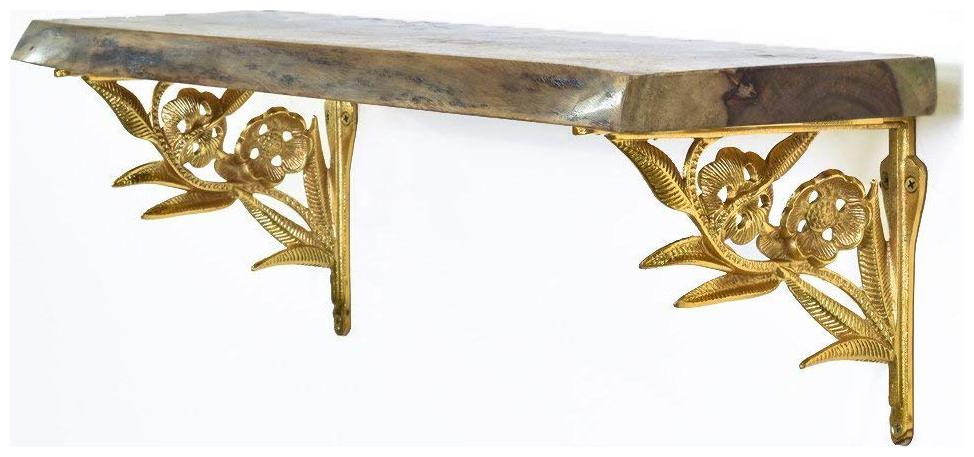 

Casa Decor Golden Warbler Duo Sheesham Wood Wall Shelf Handicrafts Decorative Wall Hanging Bracket Shelf Shelves for Living Room Bed Room Decoration