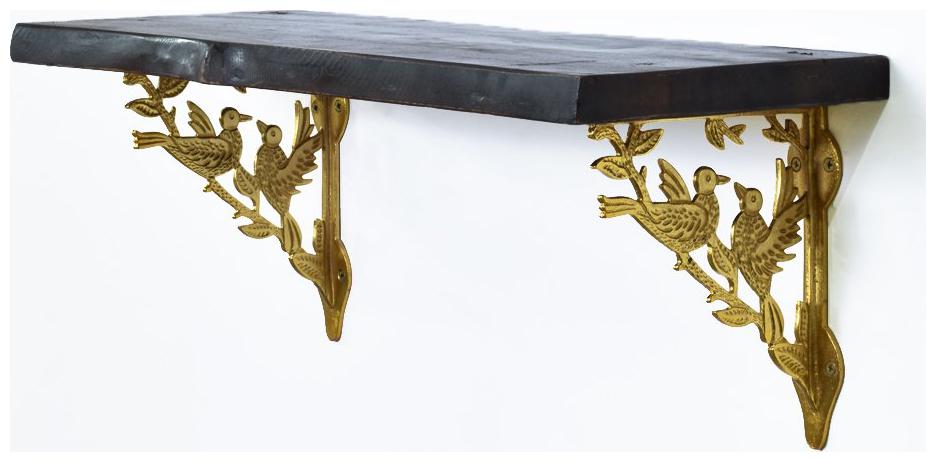 

Casa Decor Handicrafts Decorative Wall Hanging Warbler Duo Sheesham Wooden Bracket Shelf (Golden)