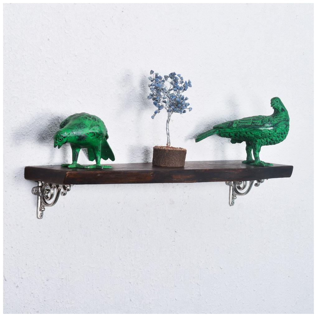 

Casa Decor Handmade Sheesham Wooden Decorative Wall Floating Shelf with Ornate Pattern Bracket