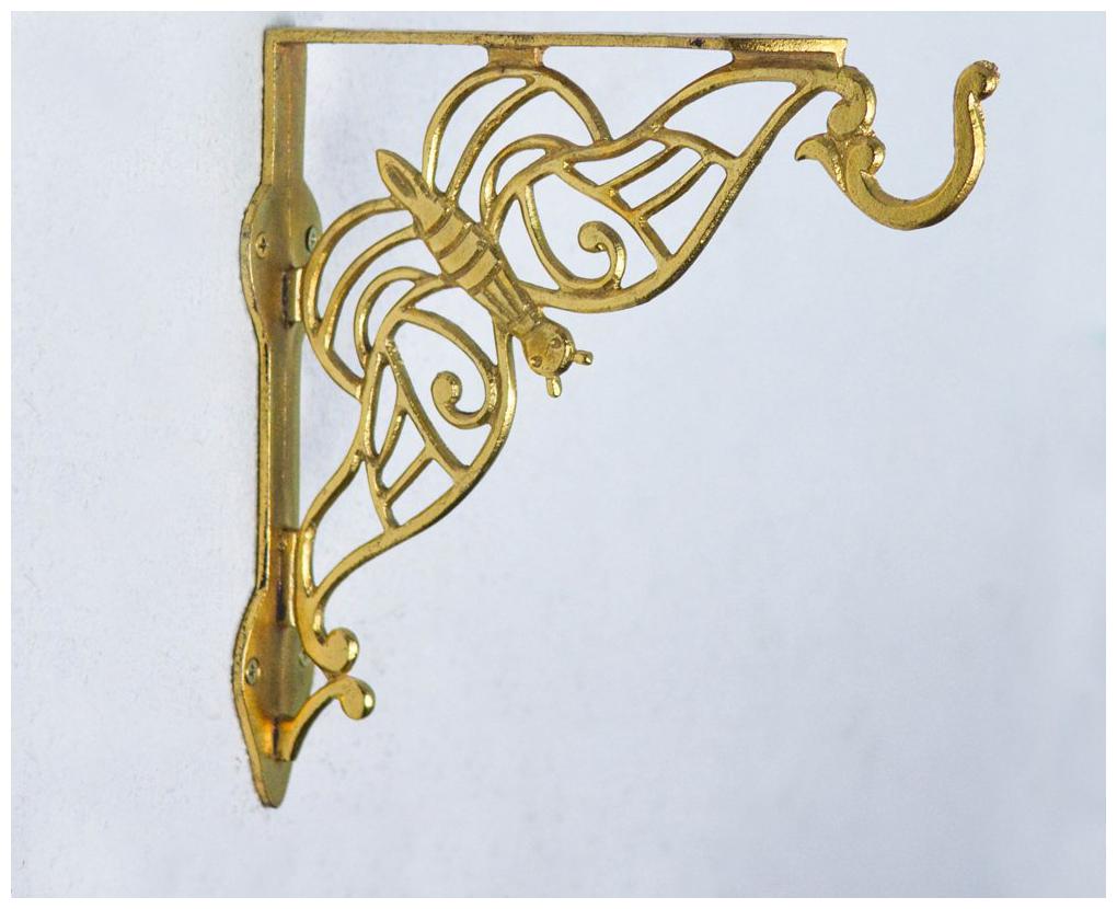 

Casa Decor Metal Ringlet Butterfly Handcrafted Iron Wall Bracket (Antique Golden Large)