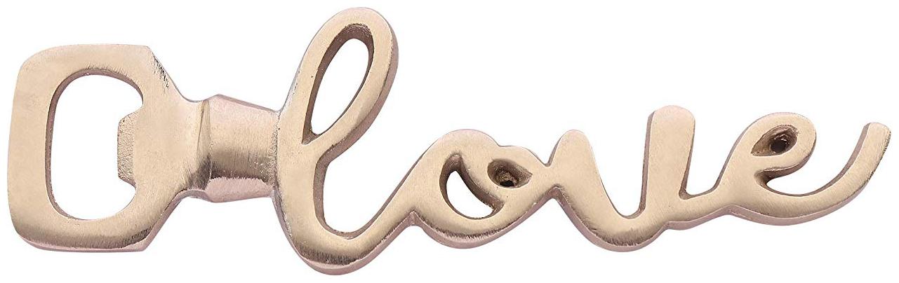 

Casa Decor Metal Love Carved Bottle Opener for Bar and Kitchens