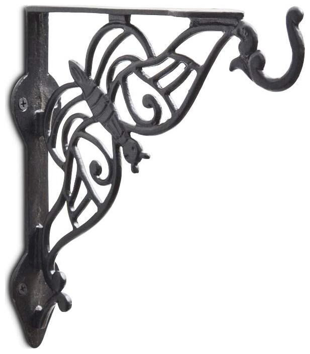 

Casa Decor Metal Ringlet Butterfly Handcrafted Antique Iron Wall Bracket (Black)