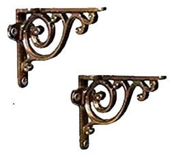 

Casa Decor Metal Antique Sylvan Stencil Wall Bracket Shelves (Bronze) - Set of 2