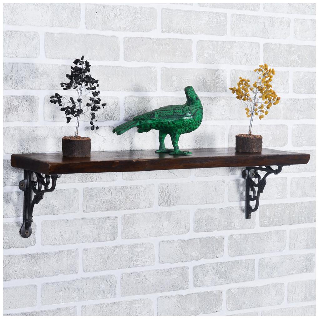 

Casa Decor Sheesham Wood Decorative Wall Floating Shelf with Victorian Gothic Brackets (Brown)