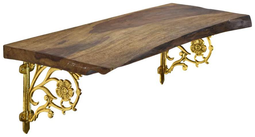 

Casa Decor Sheesham Wooden Handicrafts Decorative Wall Hanging Bracket Shelf for Living Room (Brown)