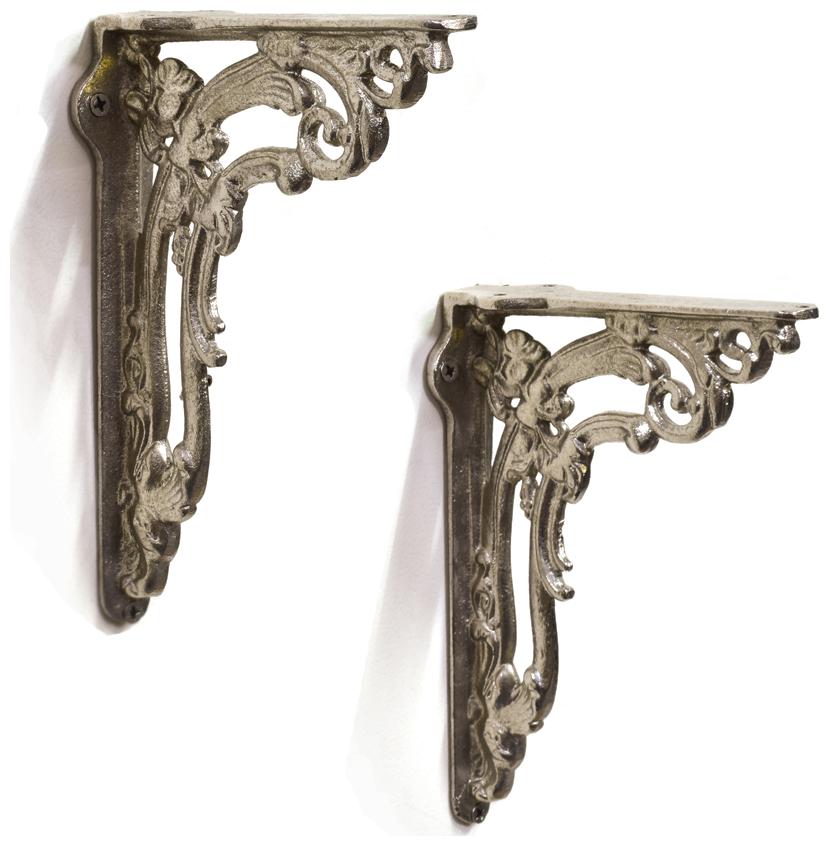 

Casa Decor Silver Small Shelves Bracket for Wall Shleves Home D cor - Set of 2
