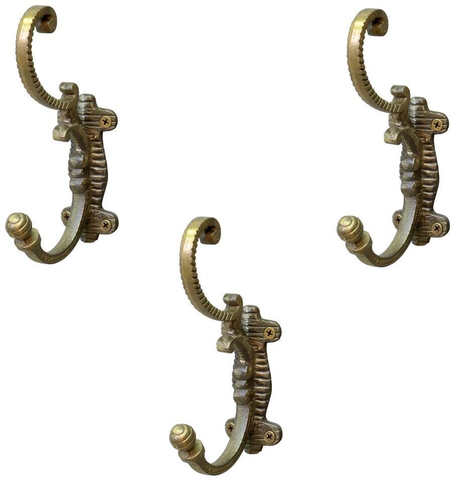 

Casa Decor Set of 3 Curlique Wall Hooks Hanging Clothes Hat Coat Robe Hangers Metal Single Hook Door Hook Wall Mounted Single Hook Hanger Antique Bronze Finish