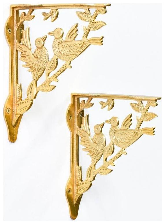 

Casa Decor Warbler Duo Golden Wall Bracket for Wall Shleves Home Decor - Set of 2