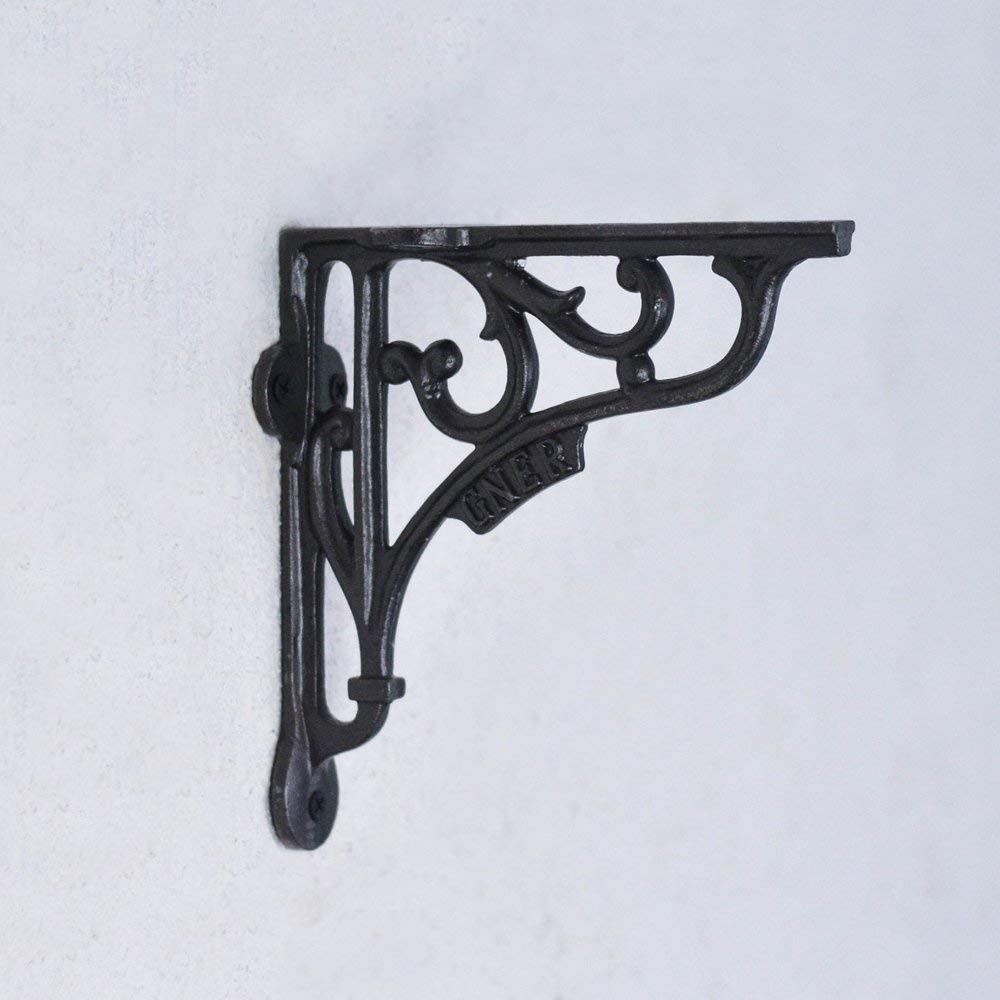 

Casa D cor Albion Vintage Antique Black Handcrafted Iron Wall Brackets for Wall Shelves Home Decor