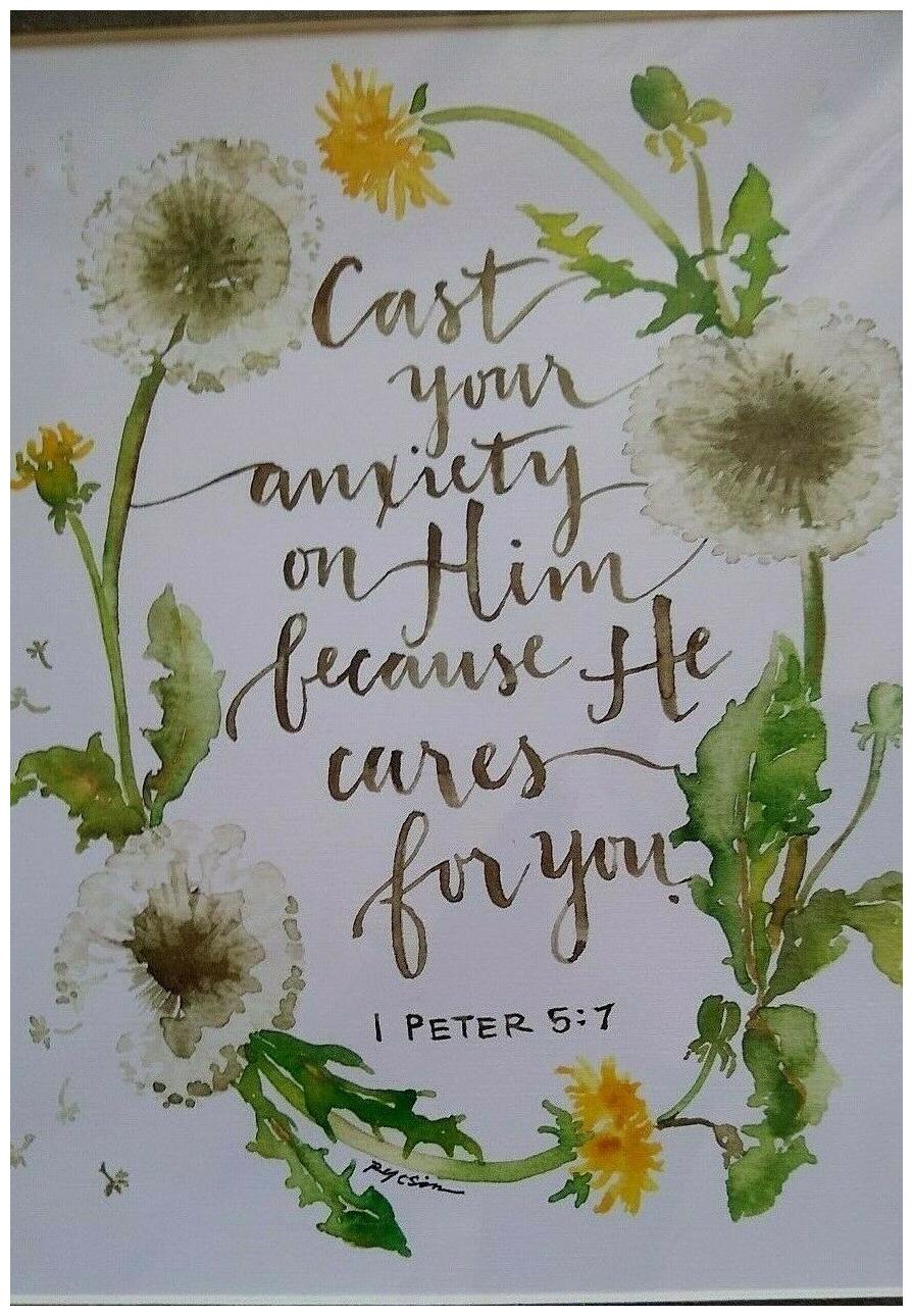 

Cast Your Anxiety on Him 1 Peter 5 7 Matted Picture 11 x 14