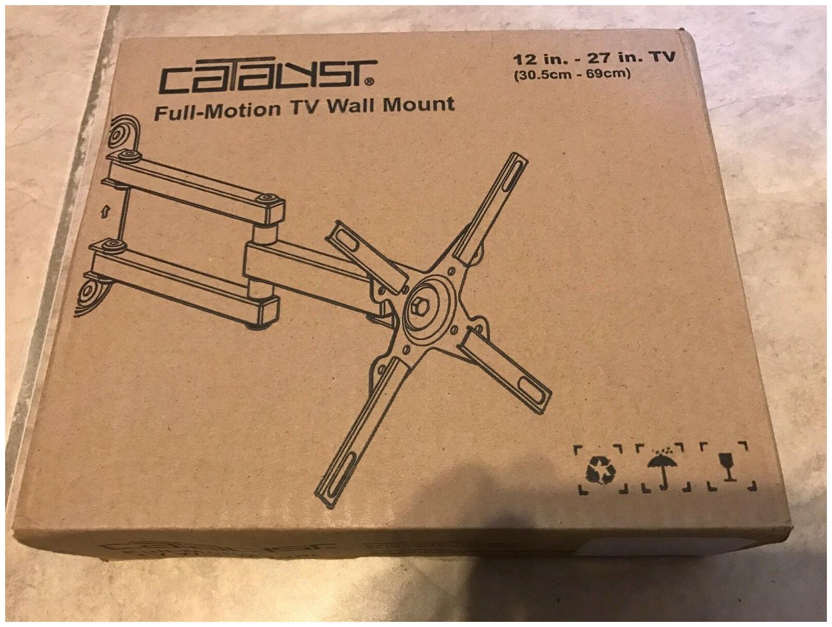 

CATALYST Full Motion Tilt-Swivel TV Wall Mount For 12 to 27 TVs NEW factory se
