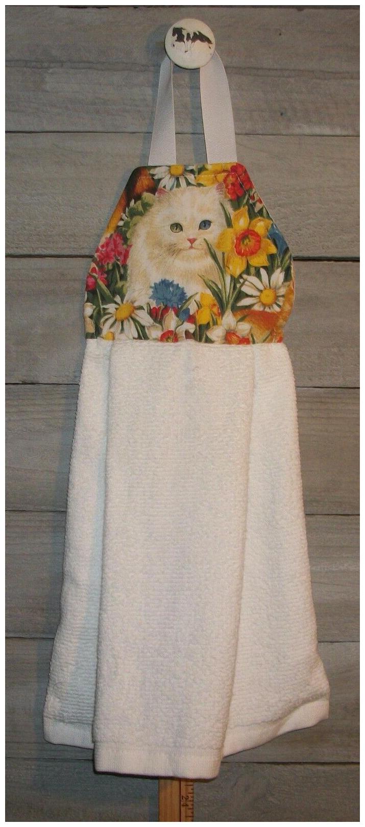 

Cats Siamese Maine Coon Tabby Tuxedo Calico Hanging Kitchen Cabinet Oven Towel